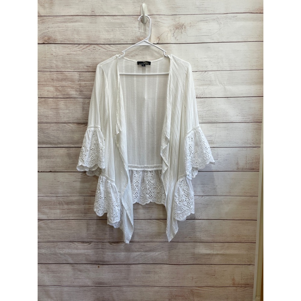 SUZANNE BETRO WHITE EYELET KIMONO‎ TOP